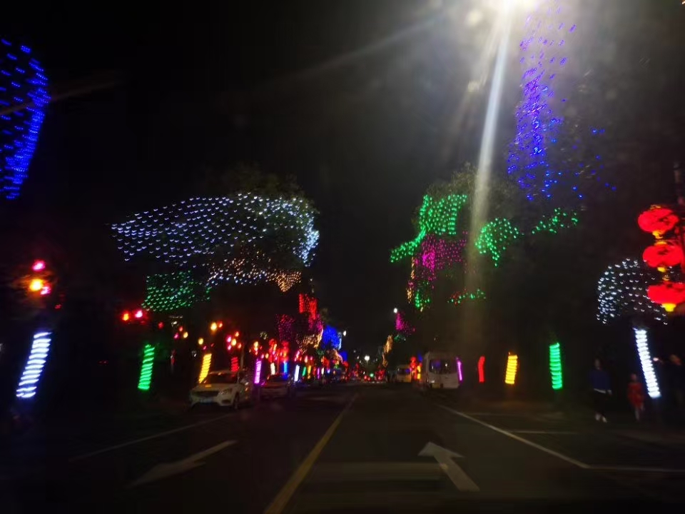 珠海梅华街道节日亮化实景
