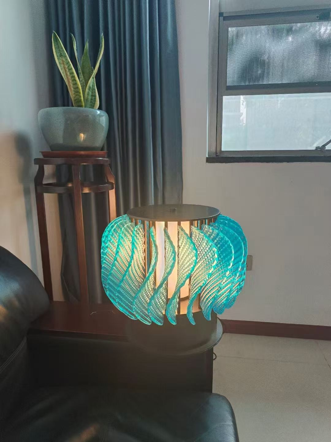 南航大酒店非标定制琉璃台灯（手工琉璃叶片，发货实拍）