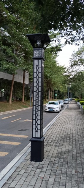 松山湖中式镂空纹样庭院灯实拍（南乔生态）